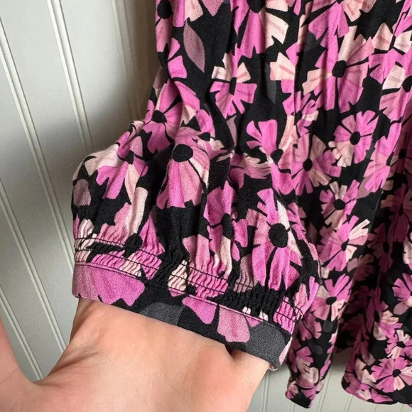 Kate Spade pink wallflower smocked long sleeve dress size 16 runs small - Picture 8 of 10